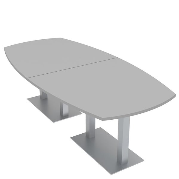 45 in W, 96 in L, 29 in H, Engineered Wood Top, Grey